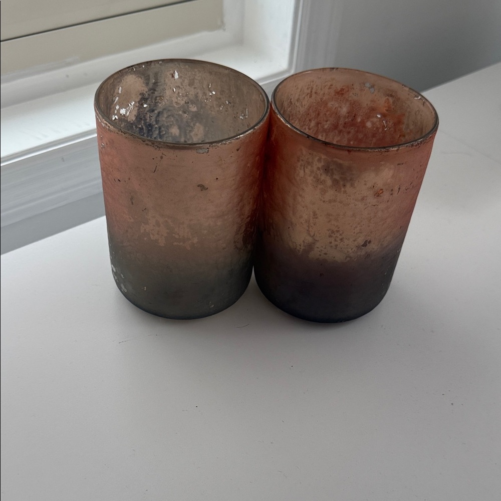 World Market Ombre Glass Candle Holders